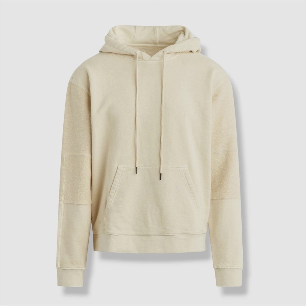 Hudson Jeans Men's Beige Moto Hoodie Pullover Sweater Size XXL